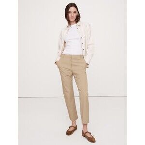 Banana Republic All Day Pant Womens L Tall Workwear Khaki Elastic Waist Tencel